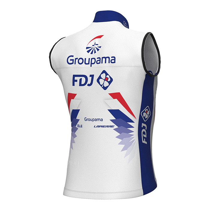 2022 Windweste Groupama-FDJ Wei Blau Trikot Kurzarm und Tragerhose - zum Schließen ins Bild klicken